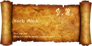 Verb Márk névjegykártya